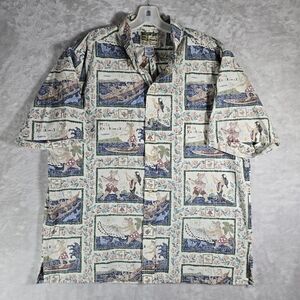 Reyn Spooner Mele Kalikimaka Hawaiian Button Down Mens Size Extra Large XL Canoe